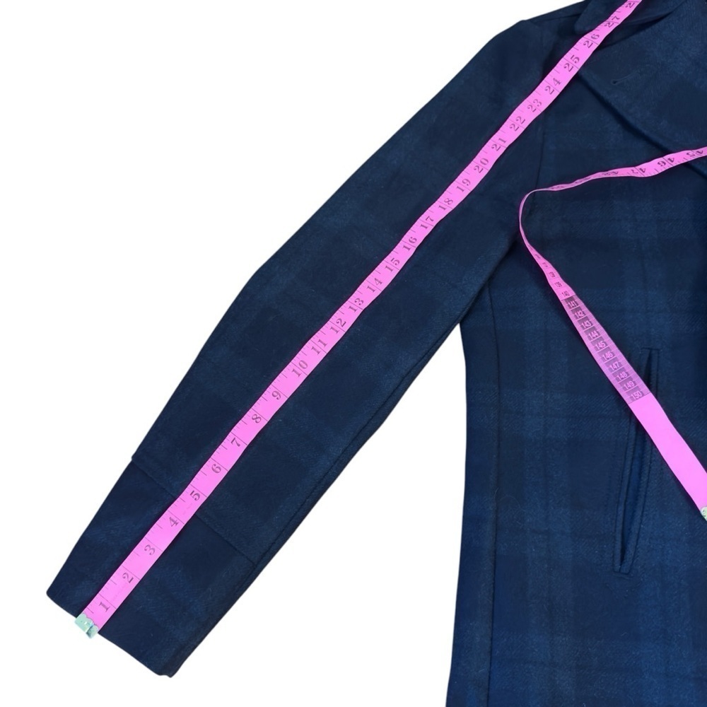 EUC Camplin Peacoat Island Q, tartan wool, navy, size 52 - Picture 8 of 16